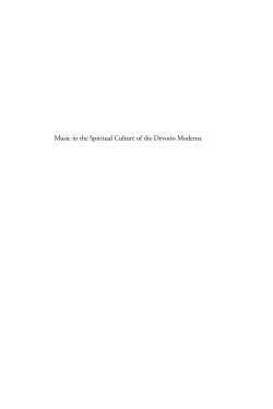 Music in the Spiritual Culture of the Devotio Moderna