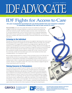 Spring 2016 - Immune Deficiency Foundation