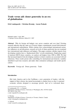 Trade versus aid: donor generosity in an era of