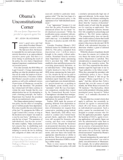 Obama`s Unconstitutional Corner