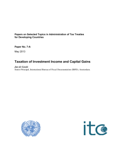 Taxation of Investment Income and Capital Gains