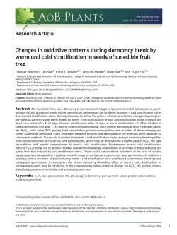 Changes in oxidative patterns during dormancy