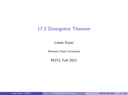 17.3 Divergence Theorem - Montana State University
