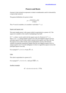 Powers and Roots - mathematics.me.uk