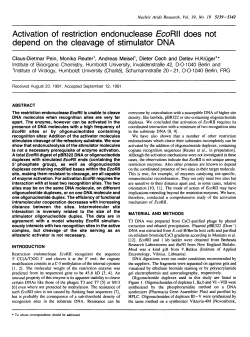 Activation of restriction endonuclease EcoRII does not depend on
