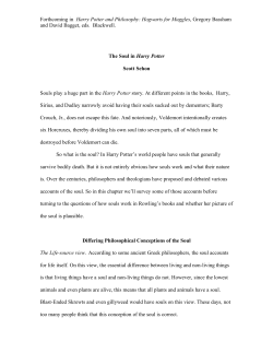 Forthcoming in Harry Potter and Philosophy: Hogwarts for Muggles