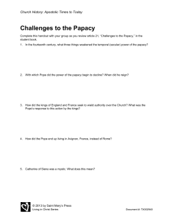 Challenges to the Papacy