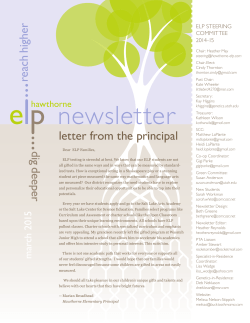 newsletter - Hawthorne Elementary ELP