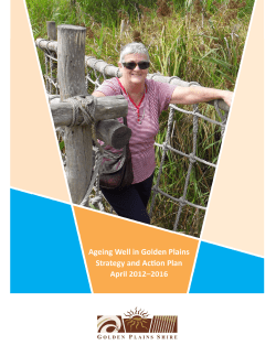 Ageing Well in Golden Plains Strategy and Action Plan 2012 &ndash; 2016