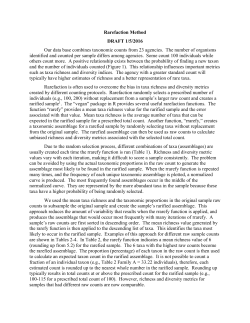 Rarefaction Method DRAFT 1/5/2016