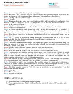 explaining a urinalysis result
