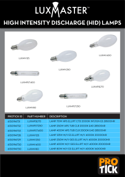 high intensity discharge (hid) lamps
