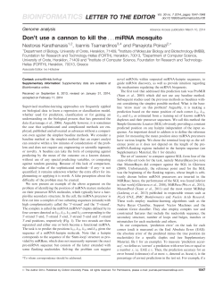 Don`t use a cannon to kill the...miRNA mosquito