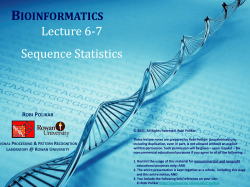 Sequence Statistics - Rowan University