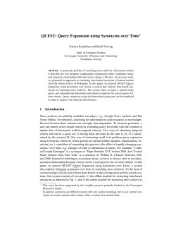 QUEST: Query Expansion using Synonyms over Time⋆