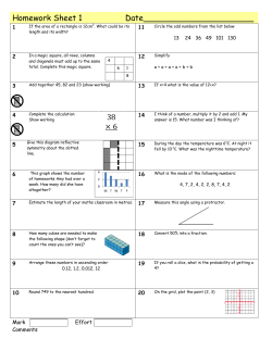 Homework Sheet 1 Date