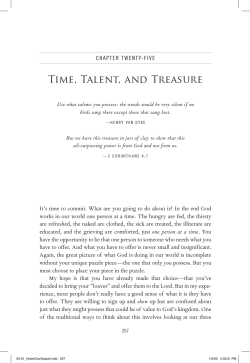 Time, Talent, and Treasure