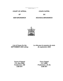 September 2005 - Gouvernement du Nouveau