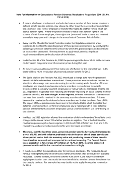 For Information on Occupational Pension Schemes