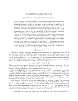 Random triangle removal. - Courant Institute of Mathematical Sciences