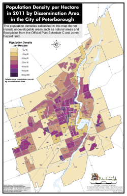 Population Density per Hectare in 2011 by Dissemination Area in