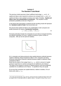 Lecture 3: The Standard Trade Model