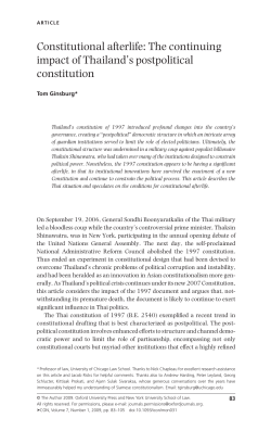 Constitutional afterlife: The continuing impact of Thailand`s