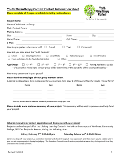 Contest Application  - Philanthropy Council of Northeast Nebraska