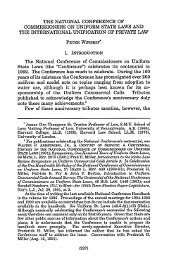 The National Conference of Commissioners on Uniform