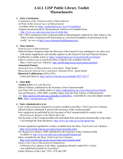 AALL LISP Public Library Toolkit Massachusetts