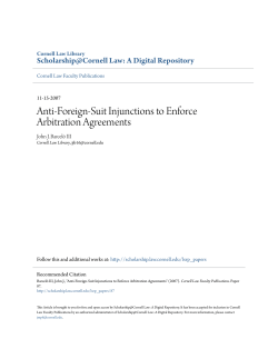 Anti-Foreign-Suit Injunctions to Enforce Arbitration Agreements