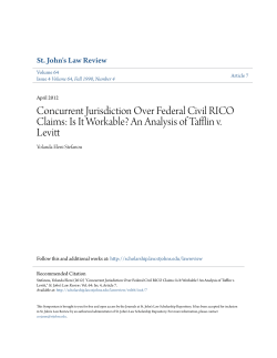 Concurrent Jurisdiction Over Federal Civil RICO Claims: Is It