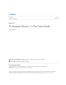 To Anastasia Alvarez: c/o The Union Pacific