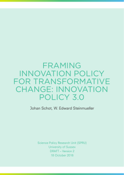 framing innovation policy for transformative change