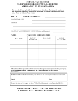 Council Tax Discount-Nursing Home