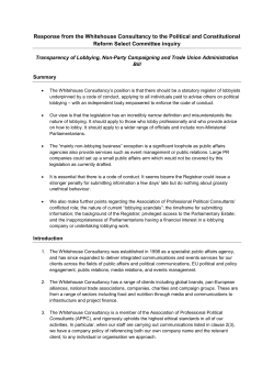 2013-08 Whitehouse response to lobbying bill