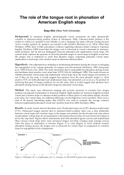 The role of the tongue root in phonation of American English stops