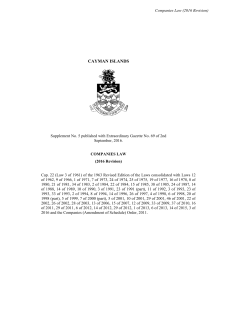 Companies Law (2016 Revision) - Cayman Islands Monetary Authority