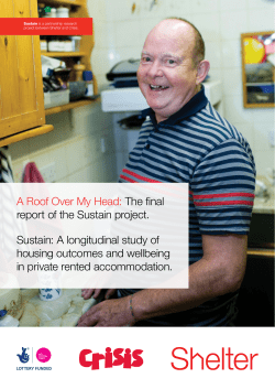 A roof over my head: final report of the Sustain