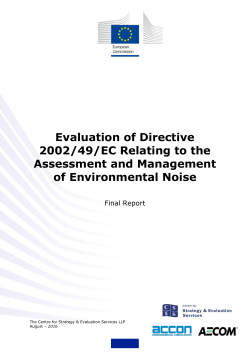 Evaluation of Directive 2002/49/EC Relating to the Assessment and