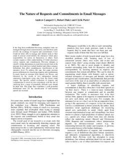 The Nature of Requests and Commitments in Email Messages