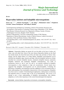 Hypersaline habitats and halophilic microorganisms