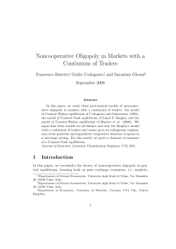 Noncooperative Oligopoly in Markets with a