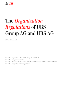 The Organization Regulations of UBS Group AG and UBS AG