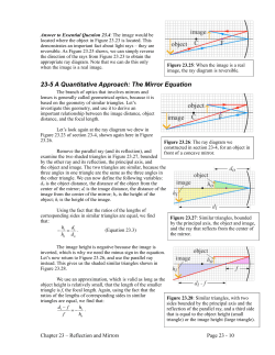 23-5 A Quantitative Approach: The Mirror Equation