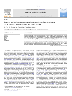 Sponges and sediments as monitoring tools of metal contamination