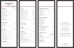 Menu - Chobani