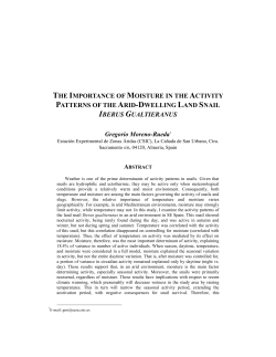the importance of moisture in the activity patterns of the arid