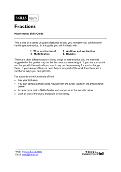 Fractions - University of Hull