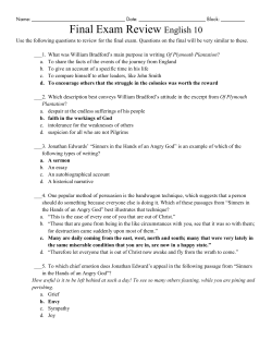 Final Exam Review English 10